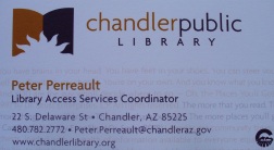 Peter Perreault - Chandler Public Library - Library Access Services - 22 S Deleware St - Chandler, Arizona - He is the guy who shook me down for circulating petitions to legalize marijuana outside of the main library - Bad Chandler cop, false arrest by Chandler Police Department